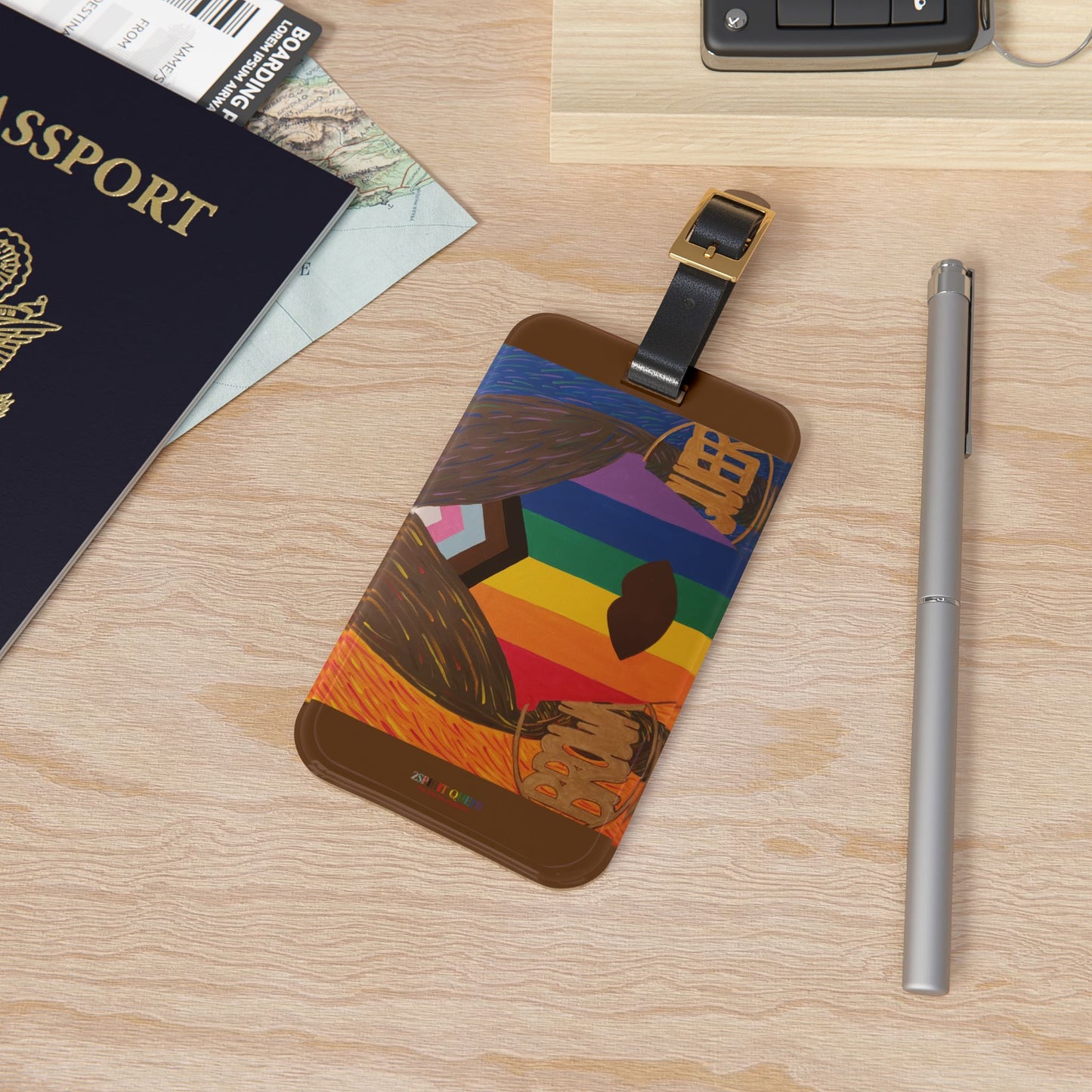 Brown and Queer Luggage Tag
