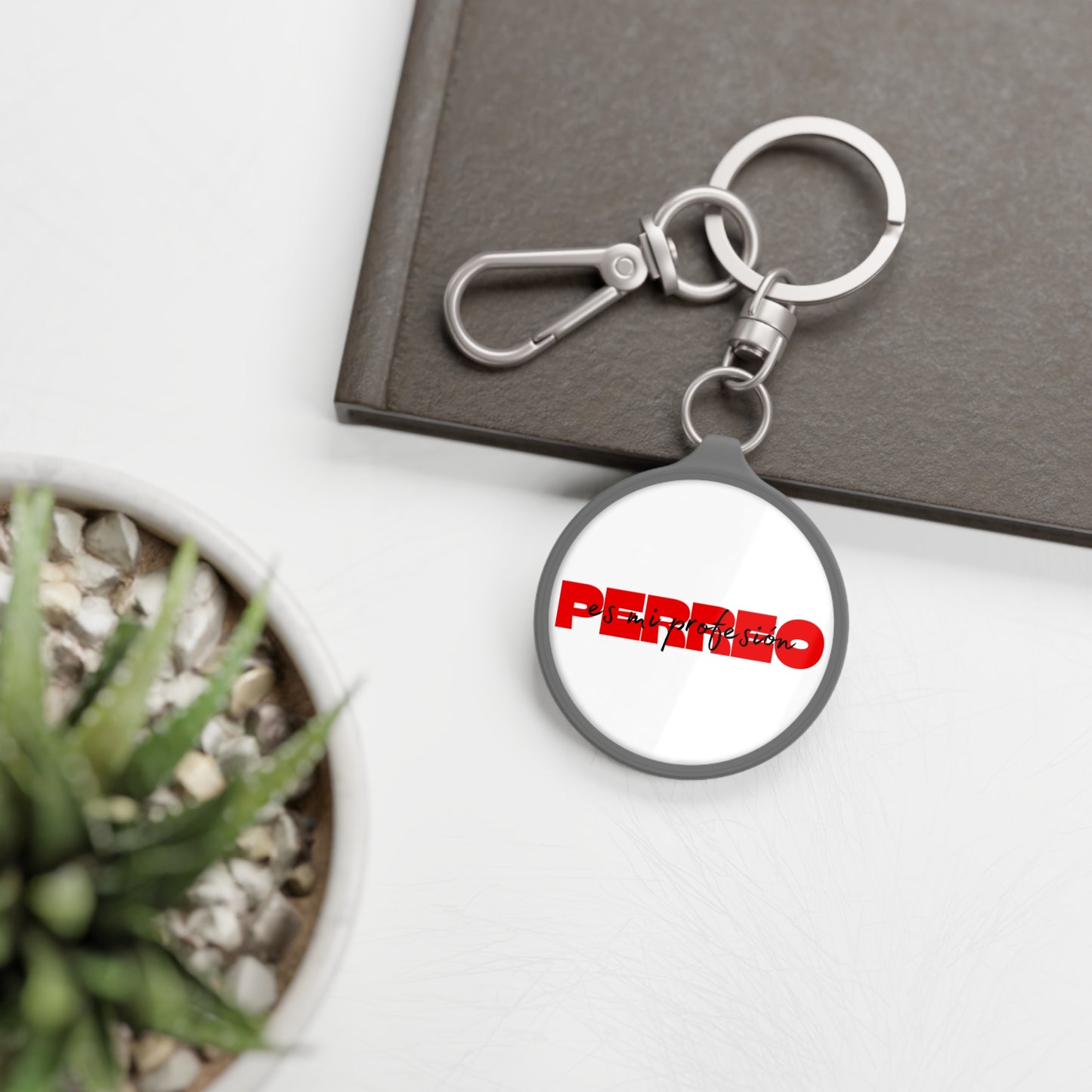 Perreo Es Mi Profesion Red Keyring Tag
