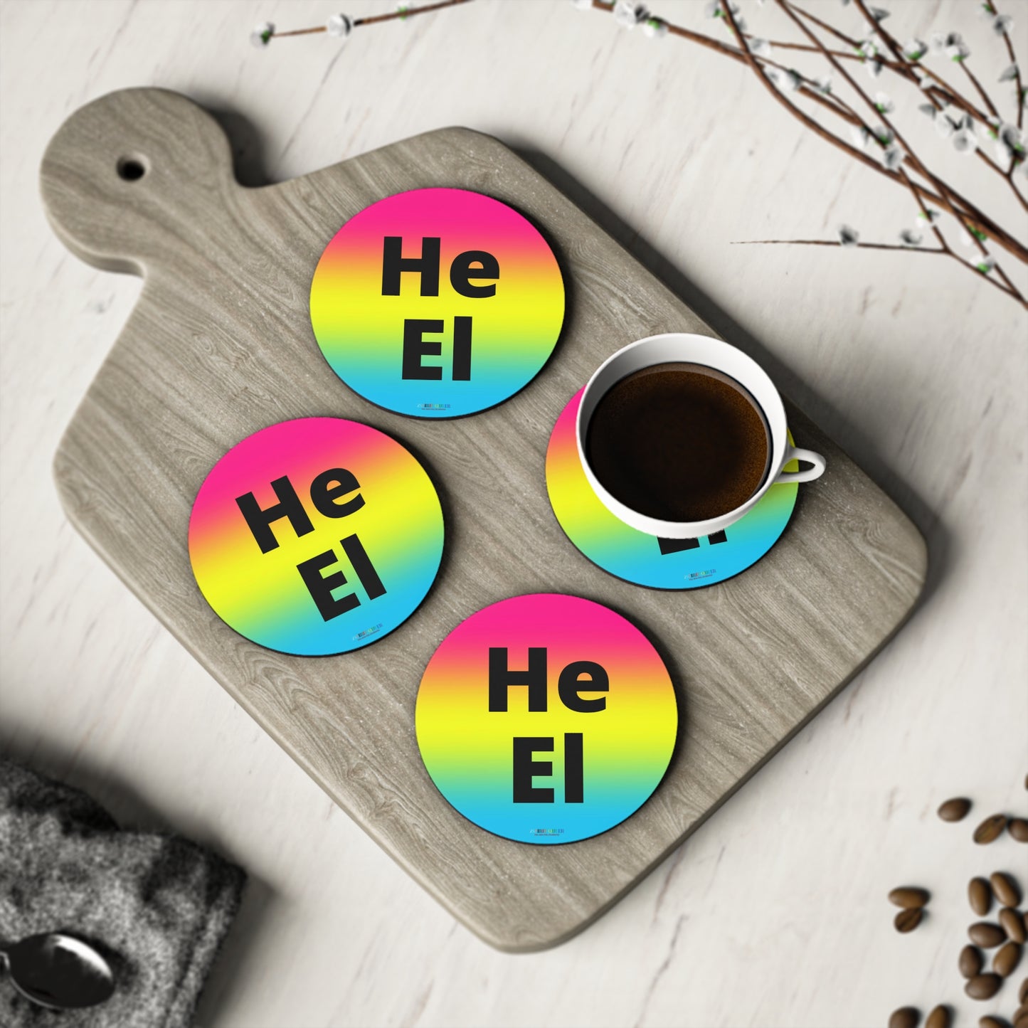 He / El Pan Coasters