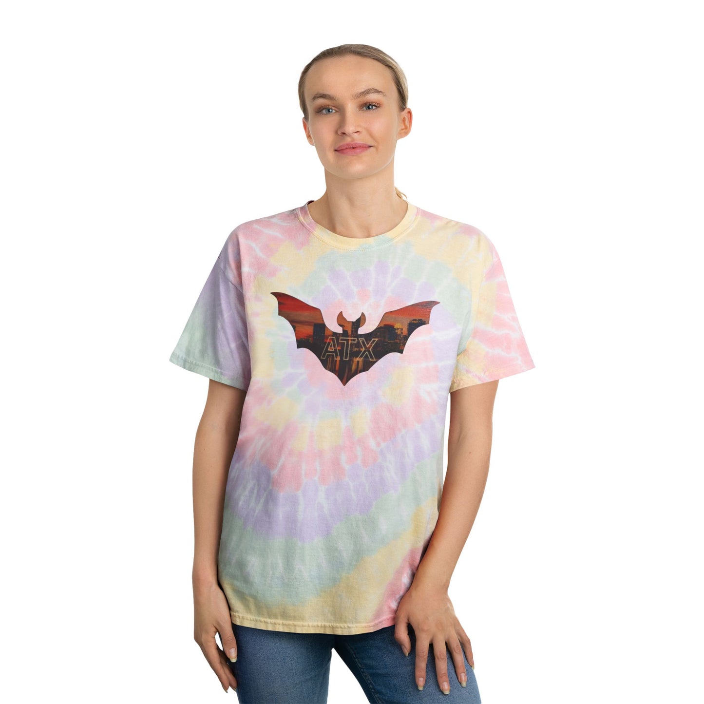 ATX Skyline Bat Tie-Dye Tee
