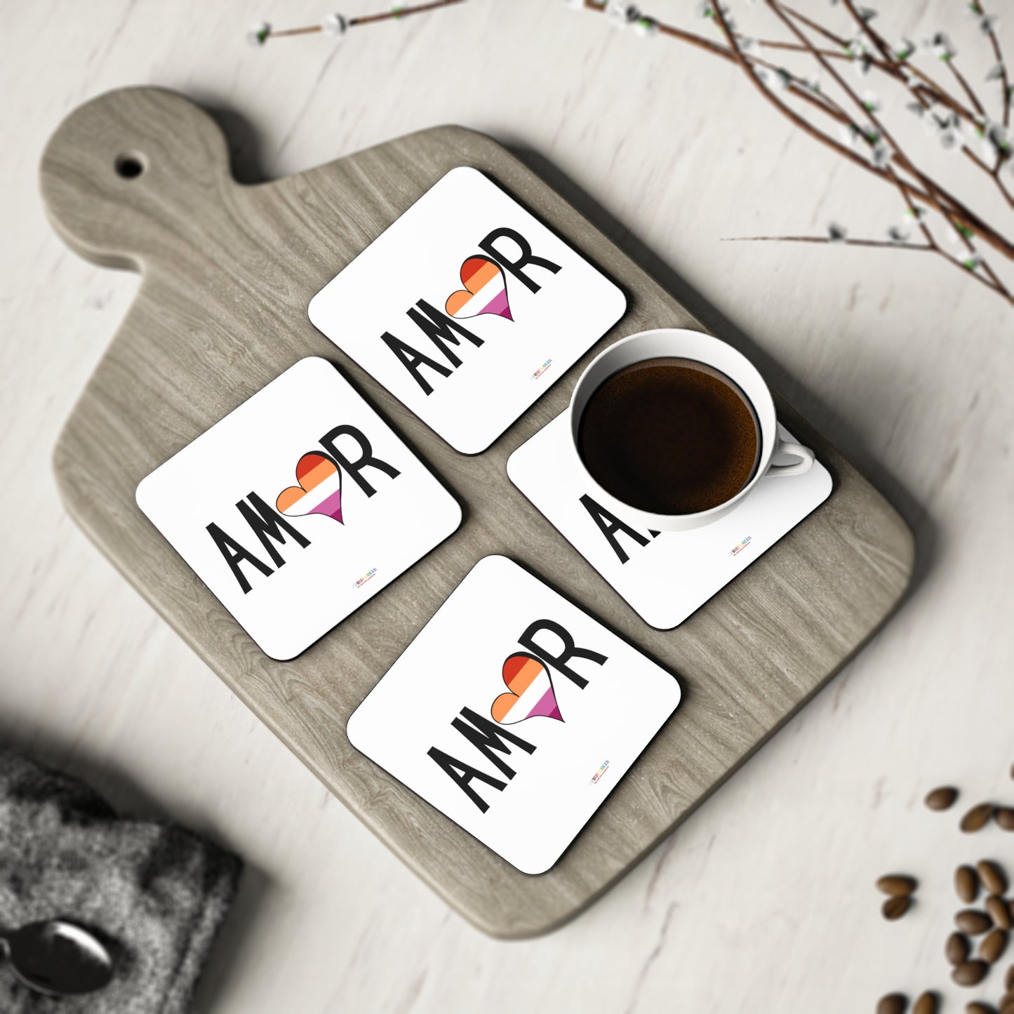 Amor Lesbian Coasters