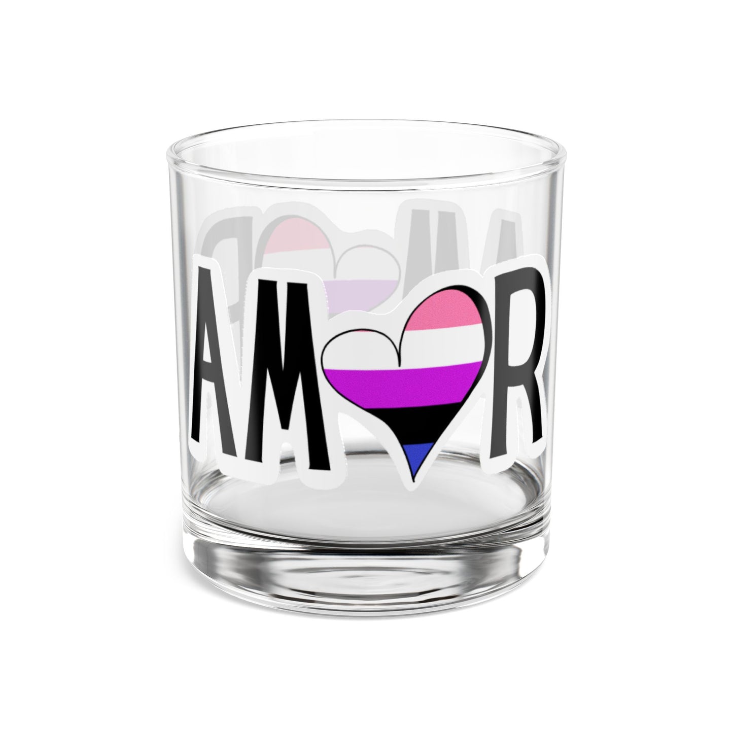 Amor - Genderfluid Rocks Glass, 10oz
