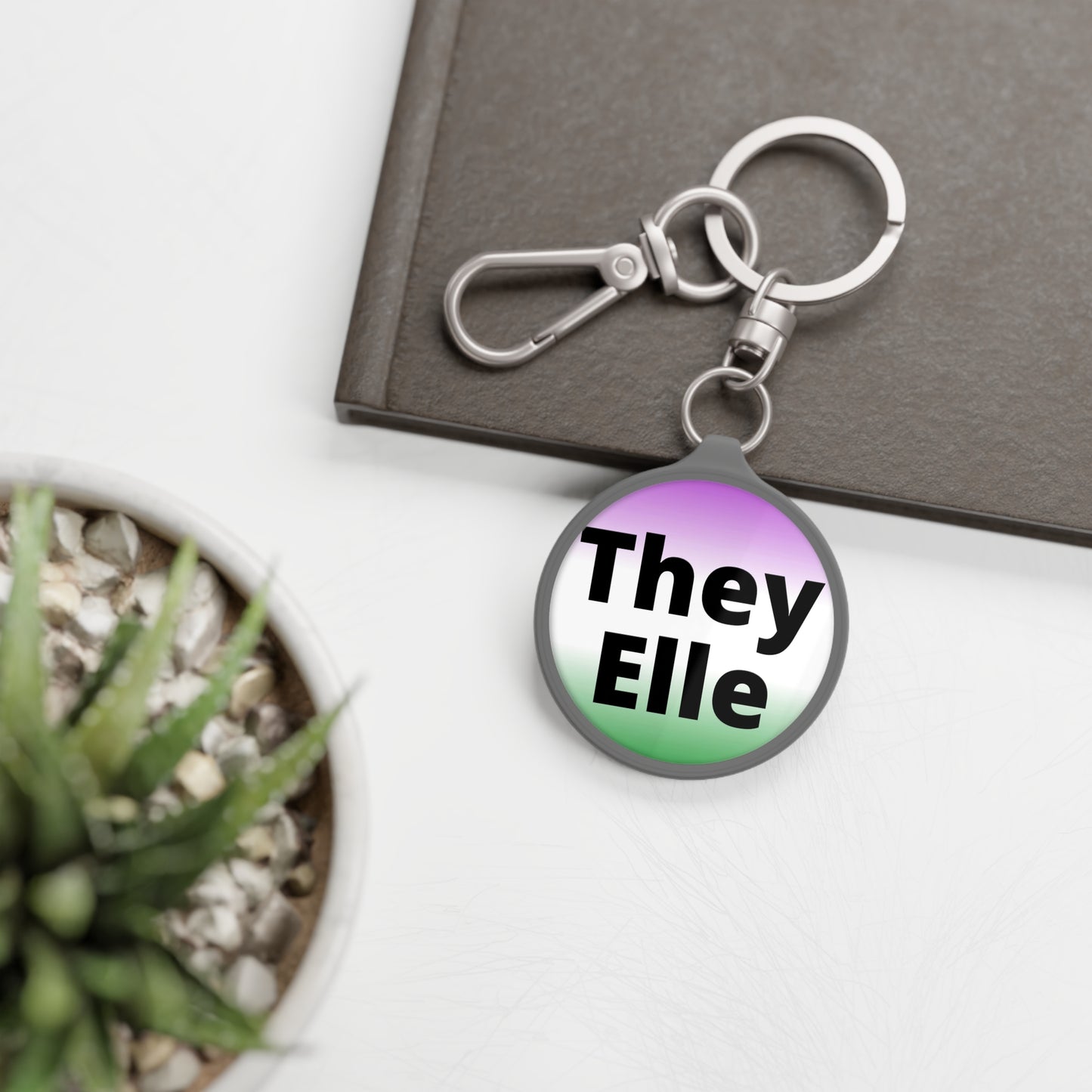They/Elle Gender NonConforming Keyring Tag