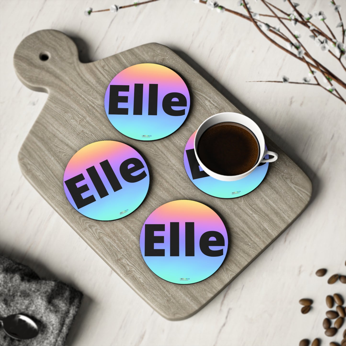 Elle Rainbow Coasters
