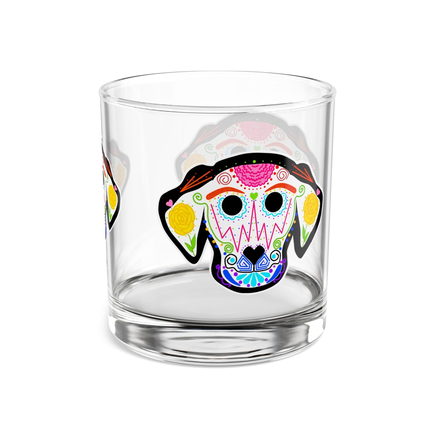 Dia de los Muertos Dog Glass