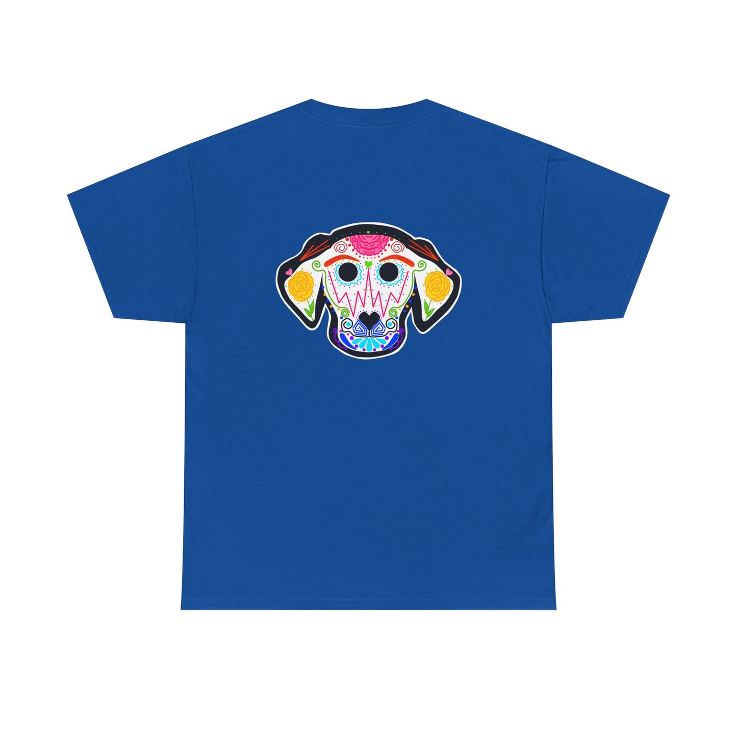 Dia de los Muertos Dog Head Unisex Heavy Cotton Tee
