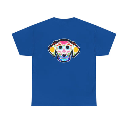 Dia de los Muertos Dog Head Unisex Heavy Cotton Tee