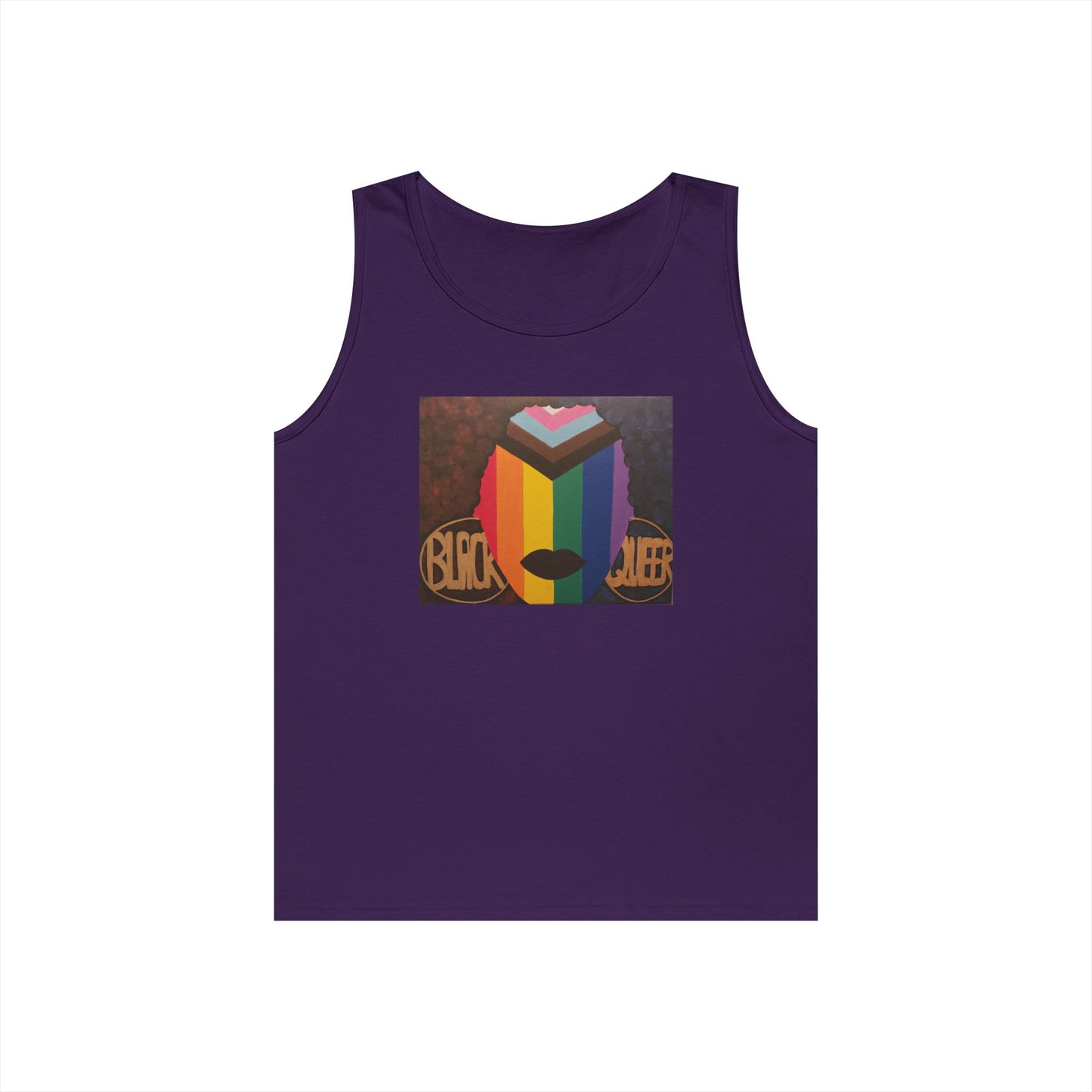 Black and Queer Heavy Cotton Tank Top
