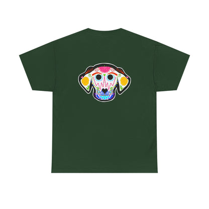 Dia de los Muertos Dog Head Unisex Heavy Cotton Tee