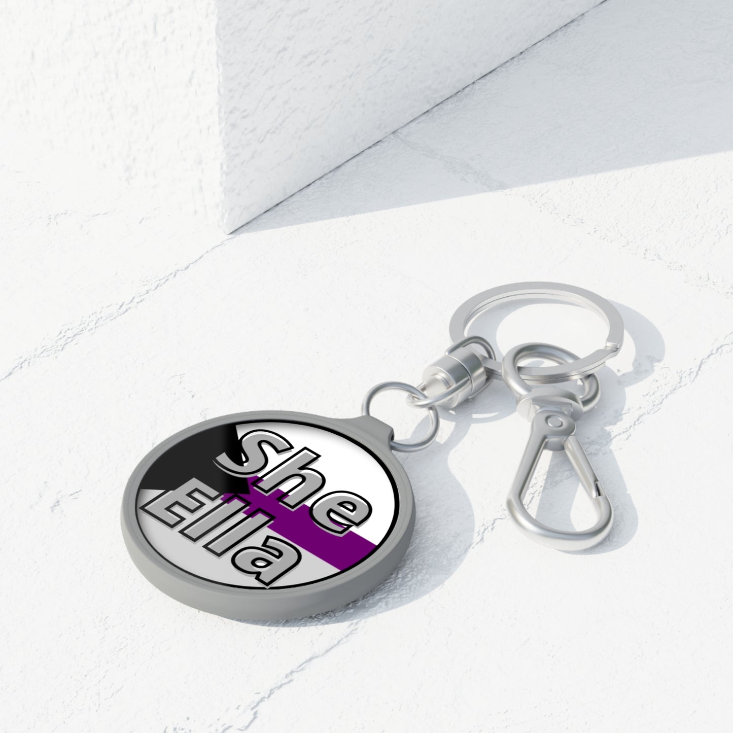 She/Ella Demi Keyring Tag