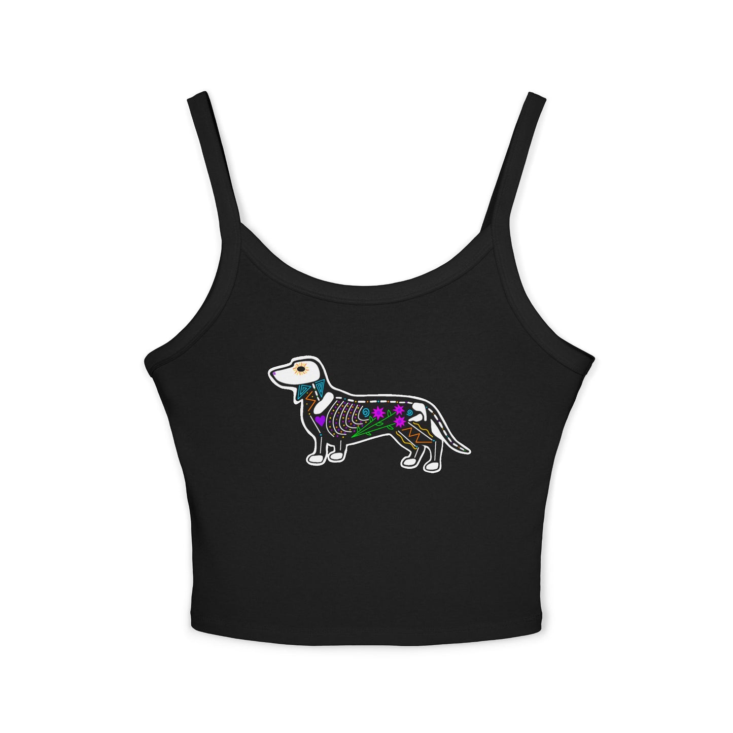 Dia de los Muertos Dachshaund Spaghetti Strap Tank Top