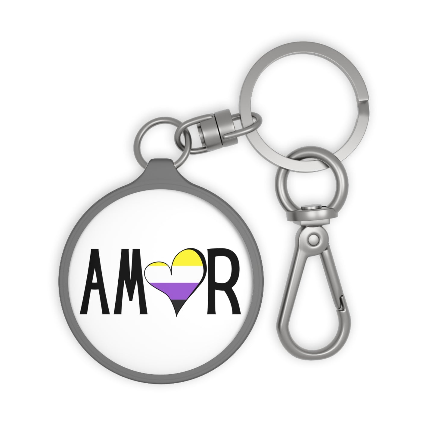 Amor Non Binary Keyring Tag
