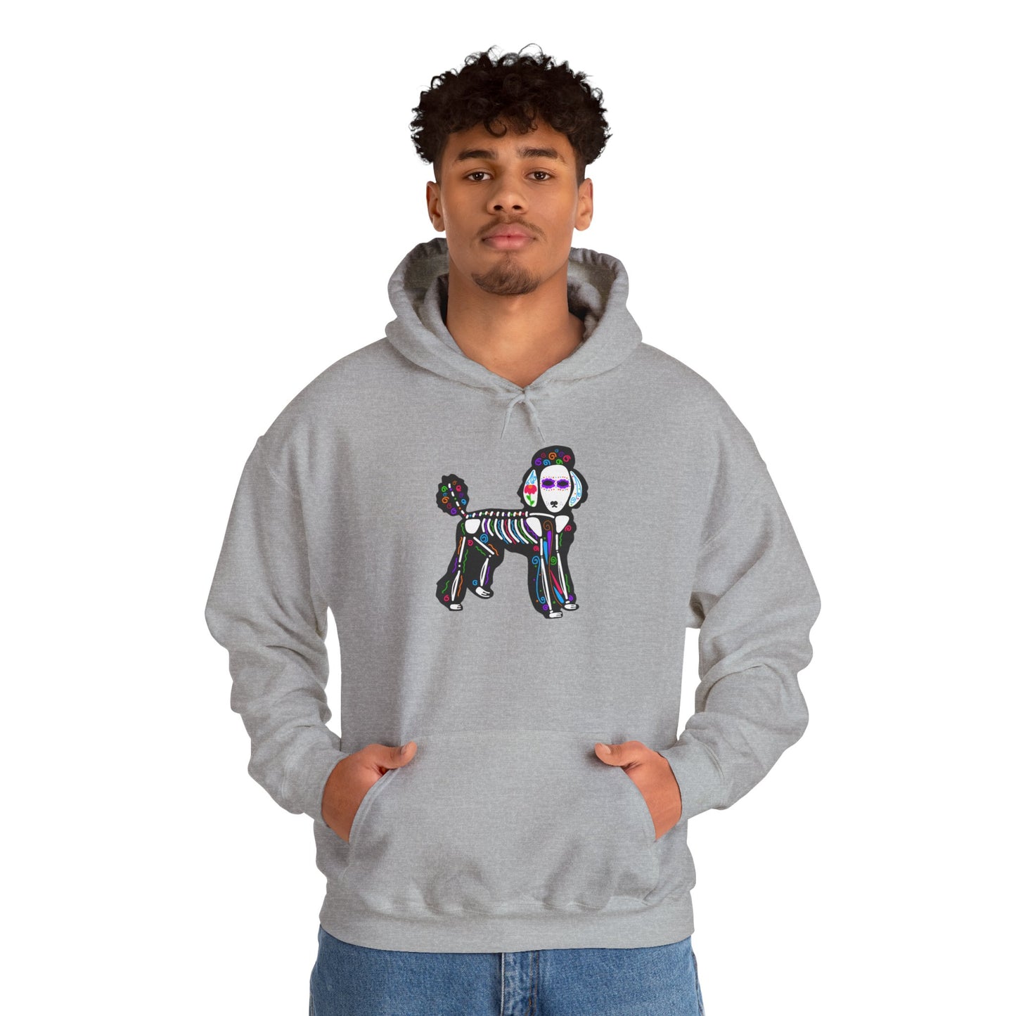 Dia de los Muertos Poodle Hooded Sweatshirt