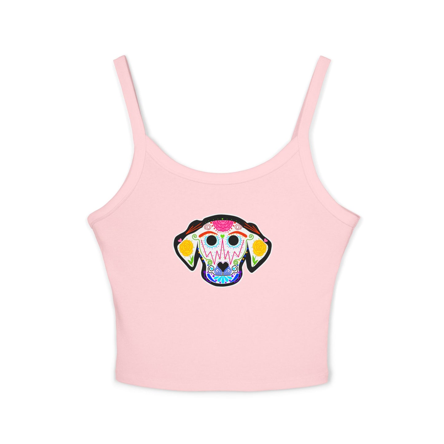 Dia de los Muertos Dog Spaghetti Strap Tank Top