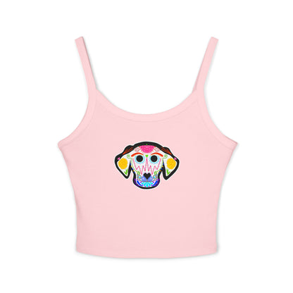 Dia de los Muertos Dog Spaghetti Strap Tank Top
