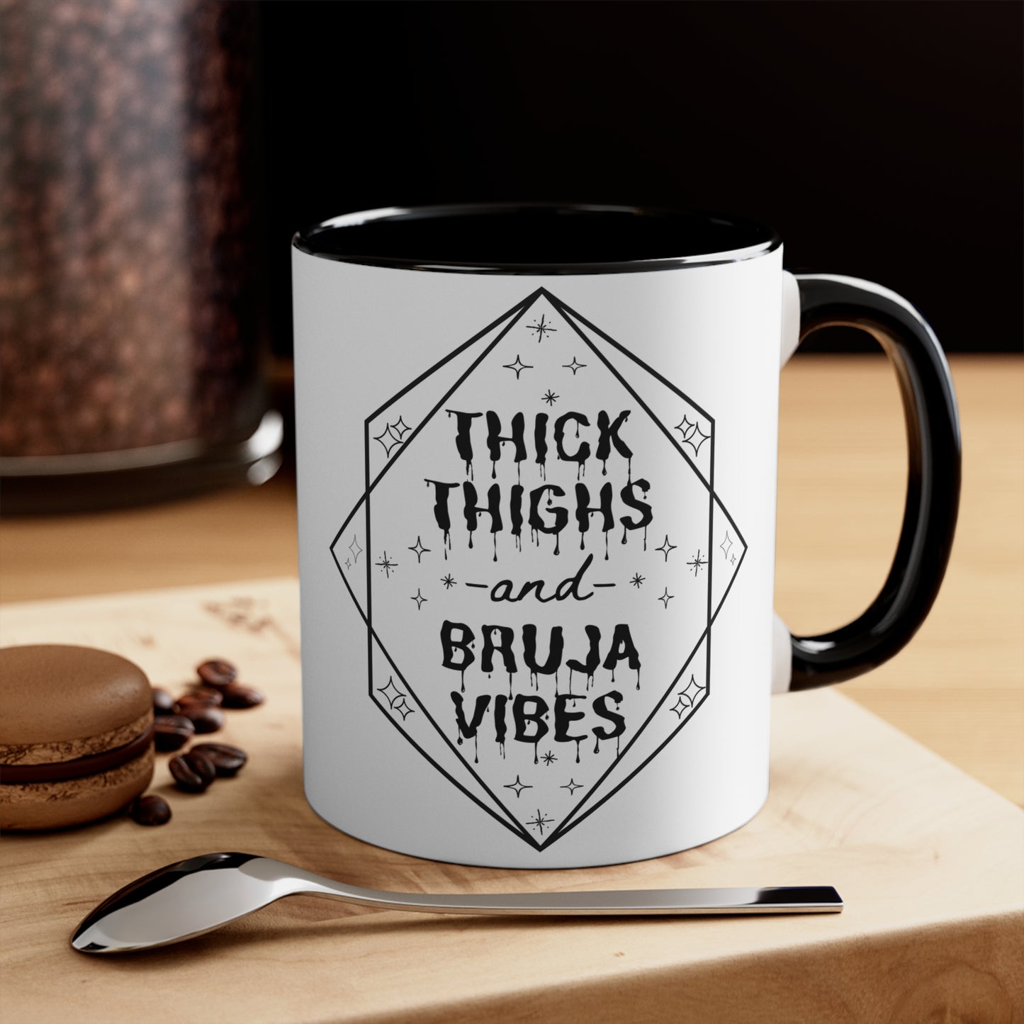 Thick Thighs Bruja Vibes Accent Mugs