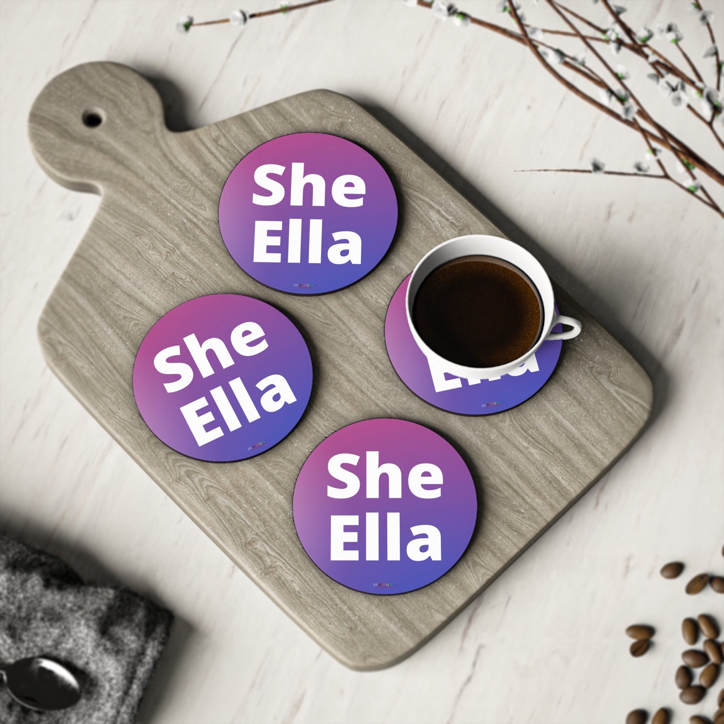 She / Ella Bi Coasters
