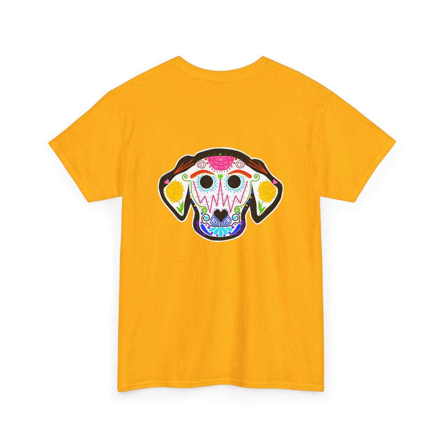 Dia de los Muertos Dog Head Unisex Heavy Cotton Tee