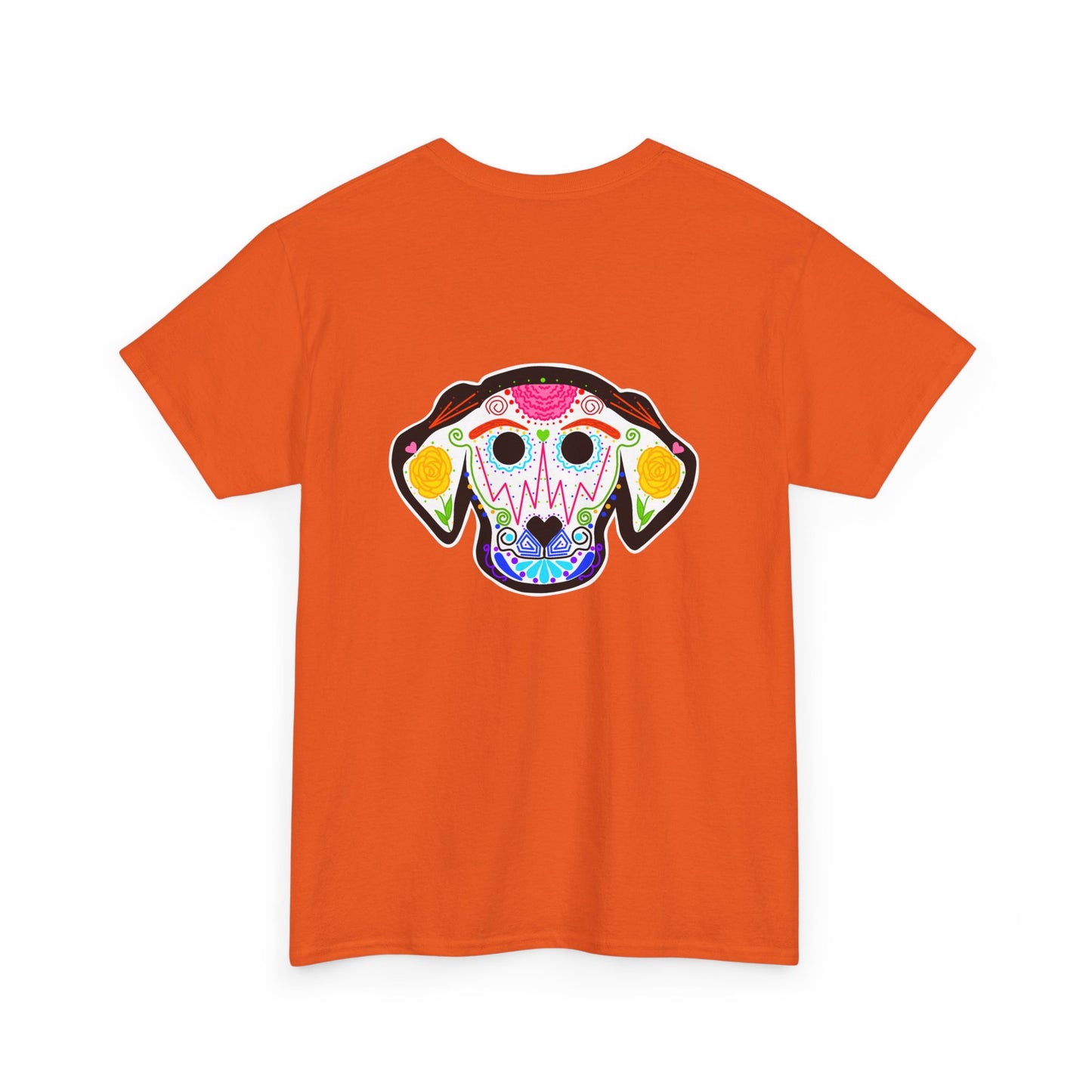 Dia de los Muertos Dog Head Unisex Heavy Cotton Tee