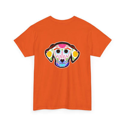 Dia de los Muertos Dog Head Unisex Heavy Cotton Tee