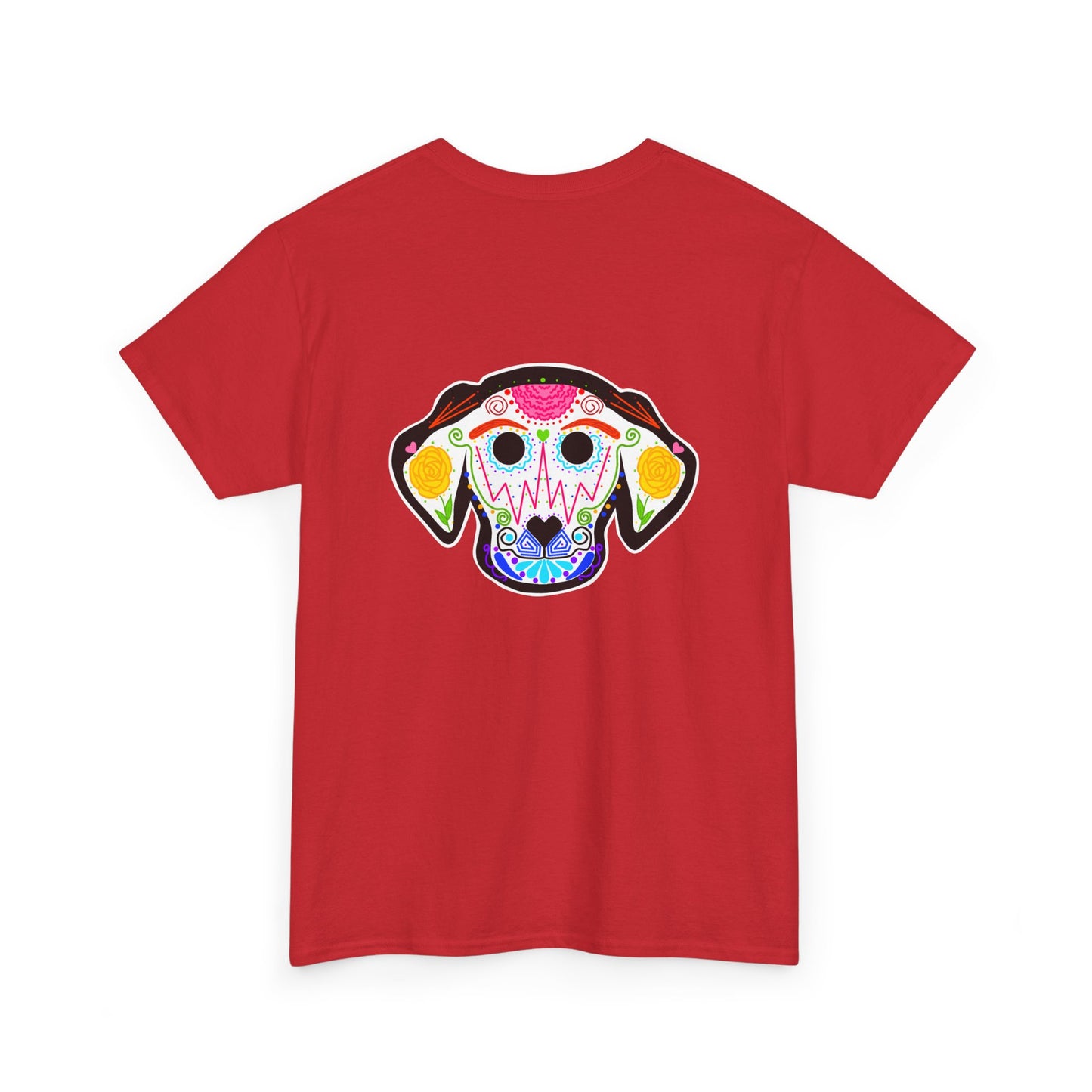 Dia de los Muertos Dog Head Unisex Heavy Cotton Tee