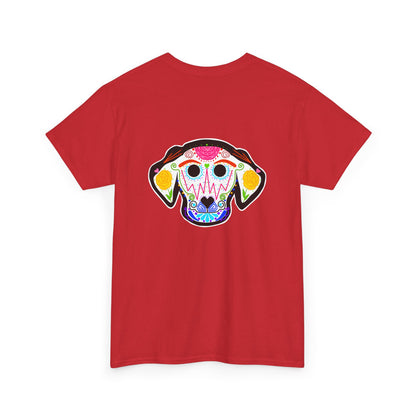 Dia de los Muertos Dog Head Unisex Heavy Cotton Tee