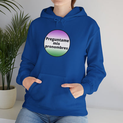 Preguntame mis Pronombres Gender Non-Conforming Hooded Sweatshirt