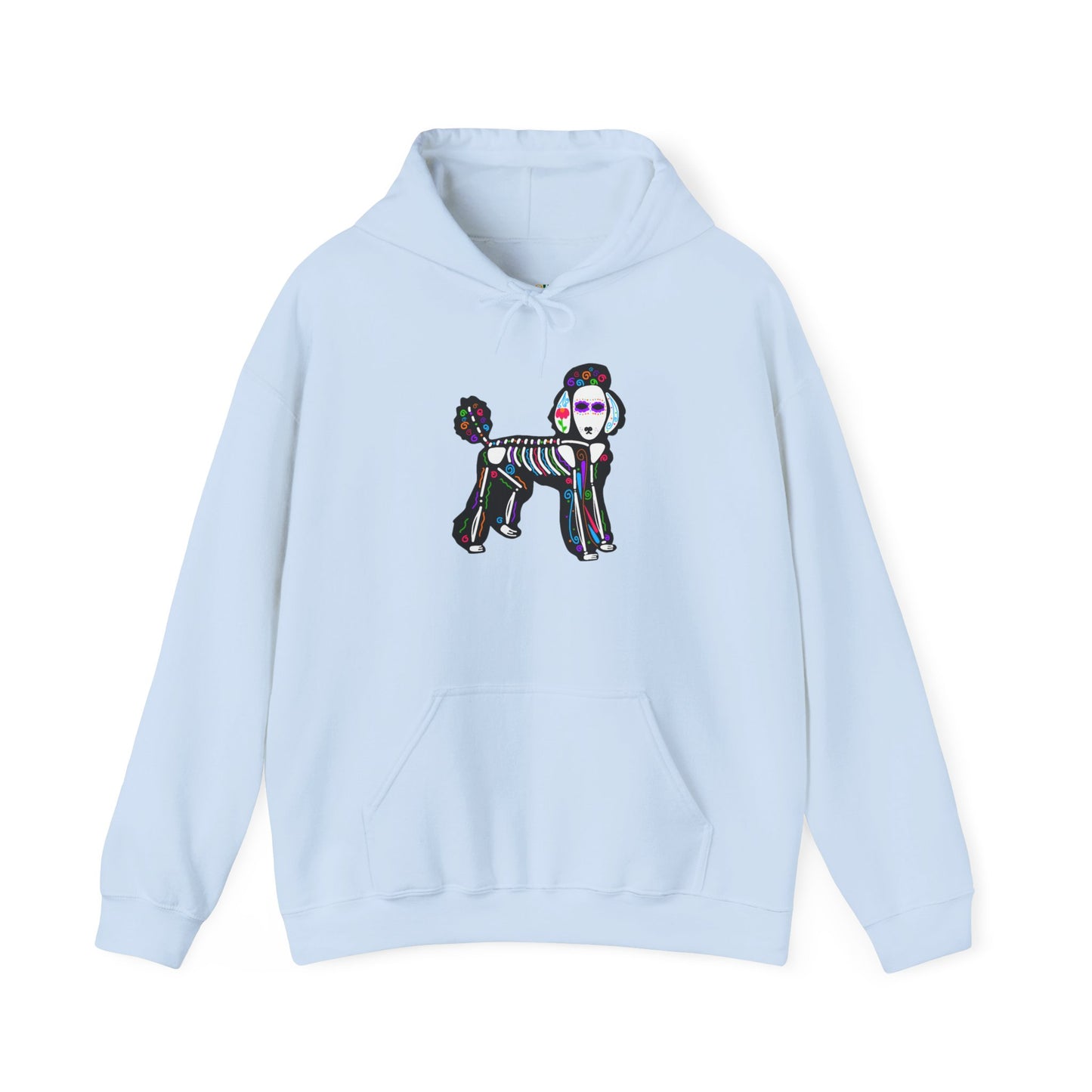 Dia de los Muertos Poodle Hooded Sweatshirt