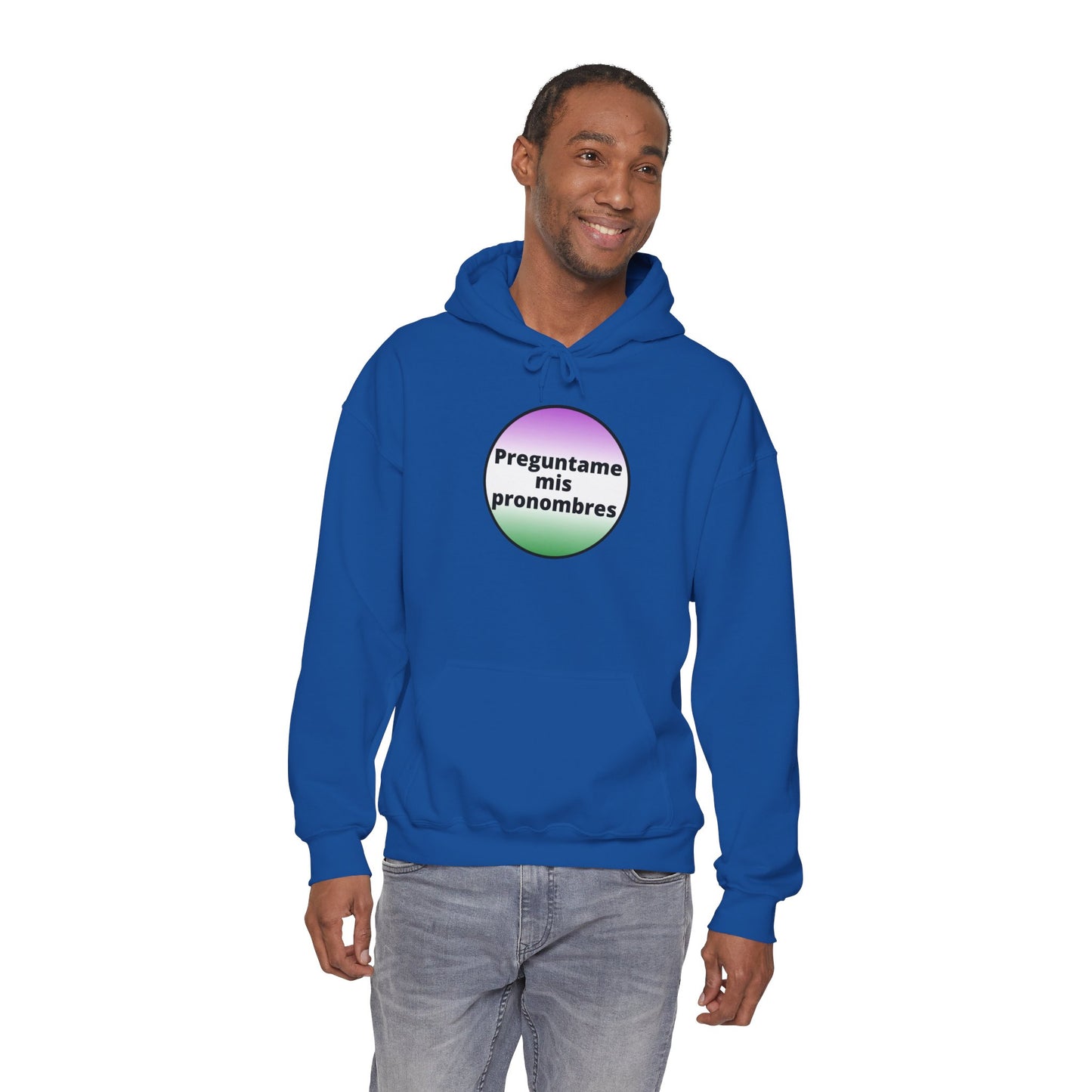 Preguntame mis Pronombres Gender Non-Conforming Hooded Sweatshirt
