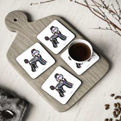 Dia de los Muertos Poodle Coasters