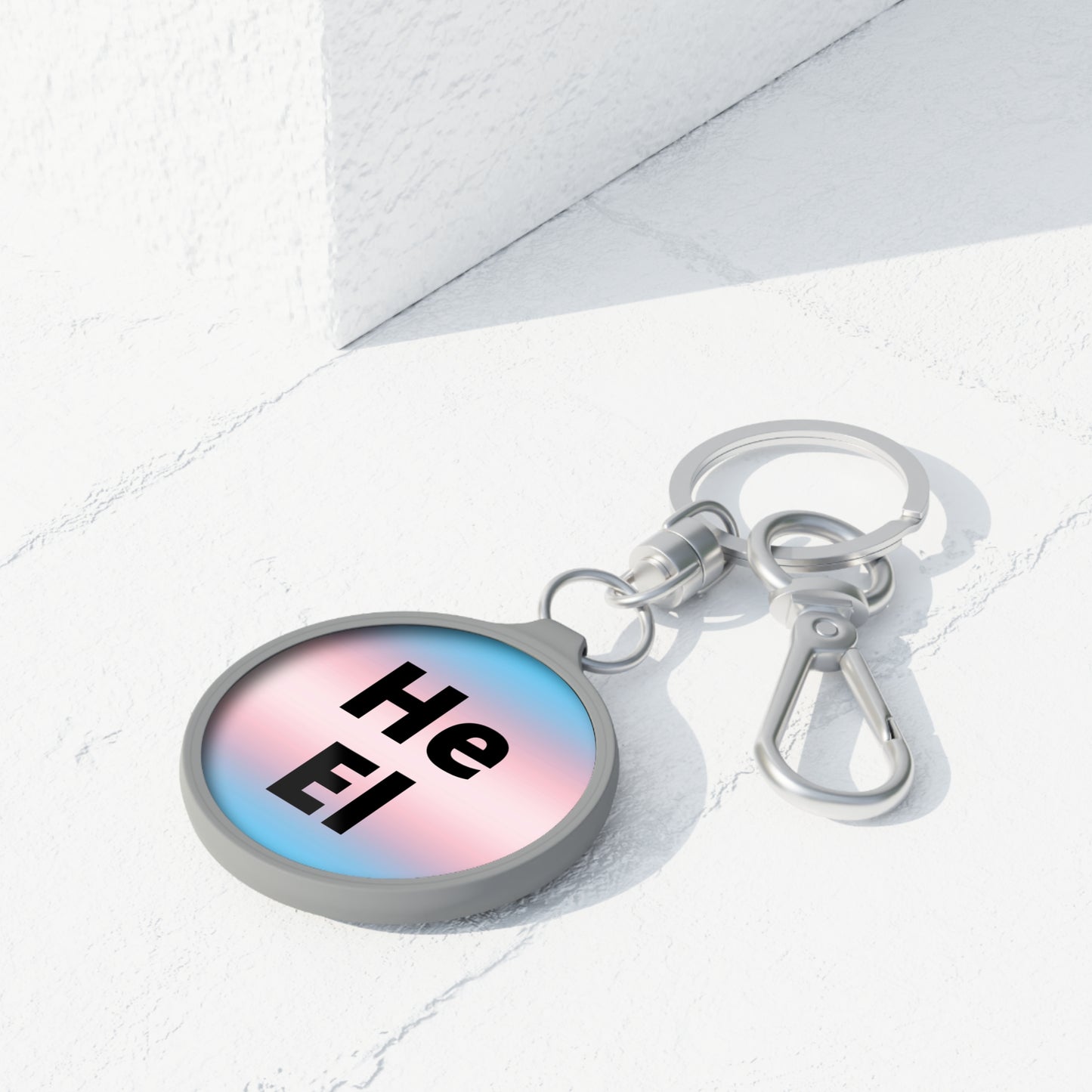 He/El Trans Keyring Tag