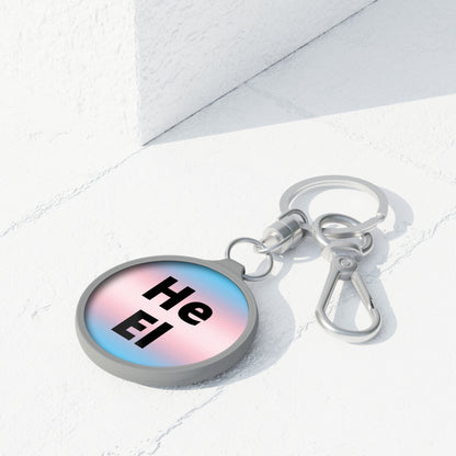 He/El Trans Keyring Tag