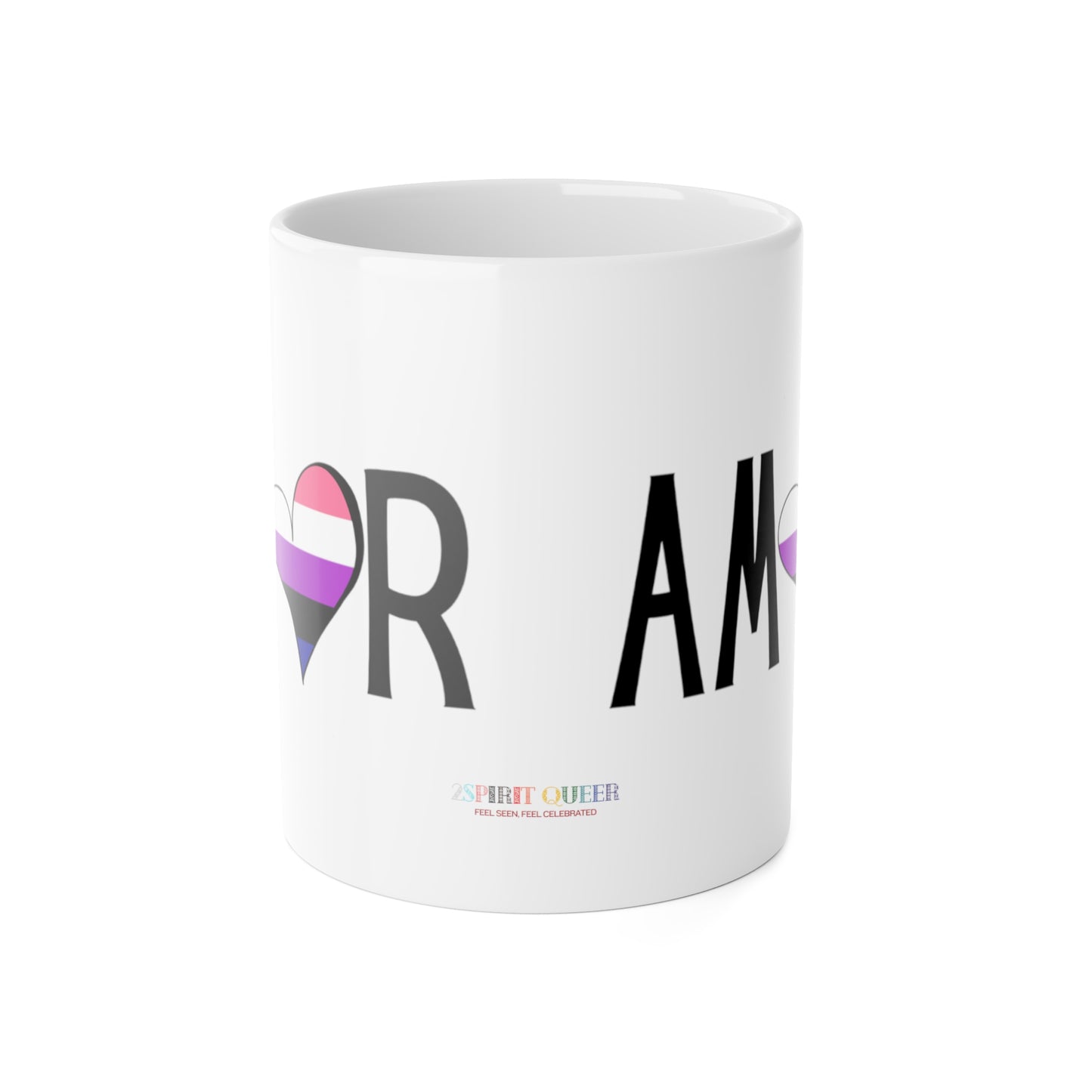 Amor  - Genderfluid White Ceramic Mug, 11oz