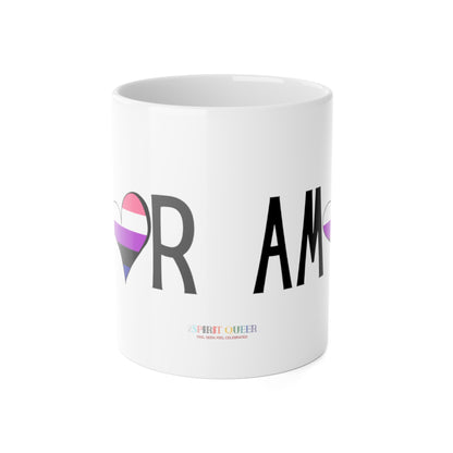 Amor  - Genderfluid White Ceramic Mug, 11oz