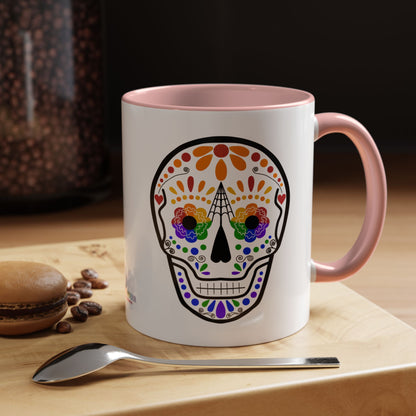 Queer Sugar Skull Accent Coffee Mug