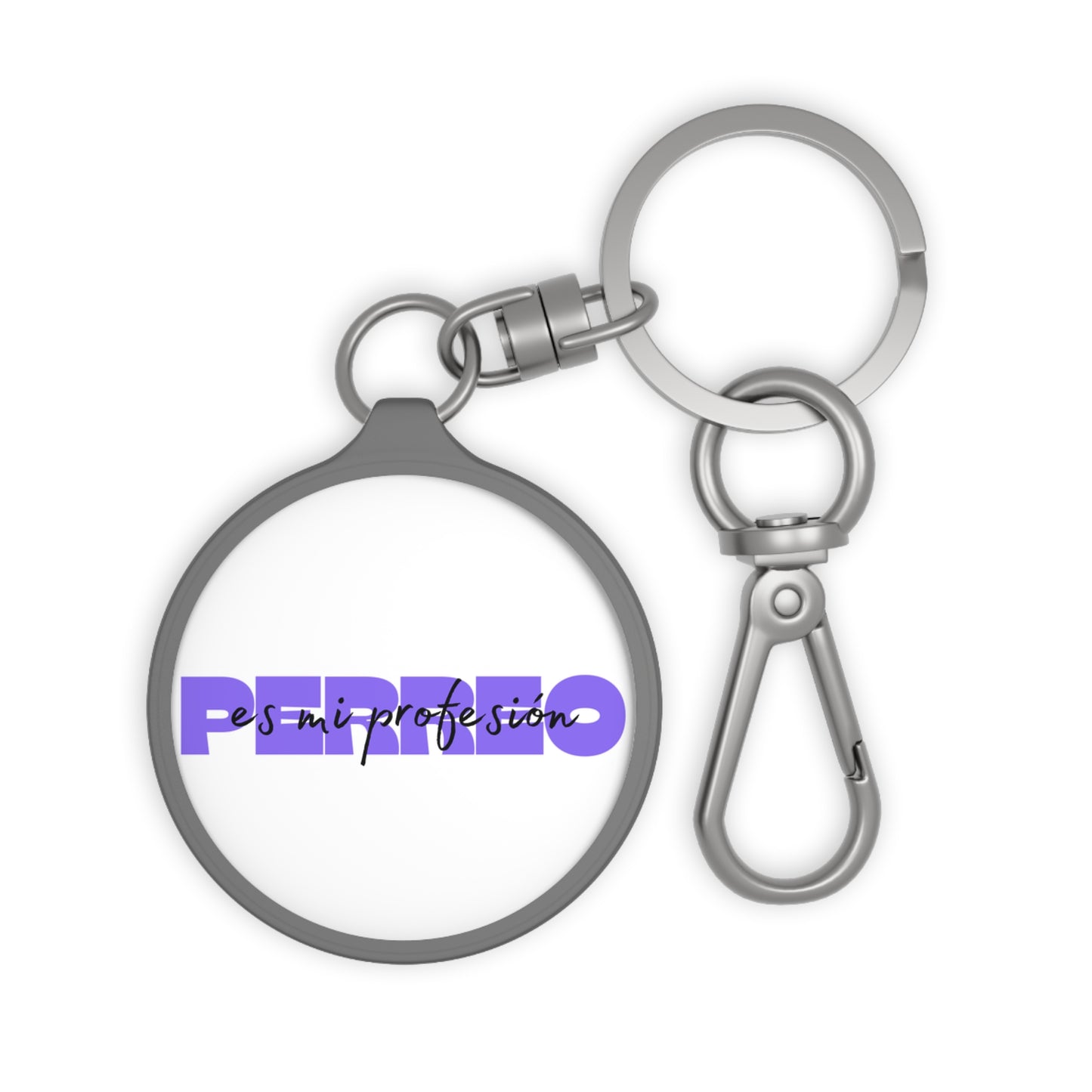 Perreo Es Mi Profesion Purple Keyring Tag