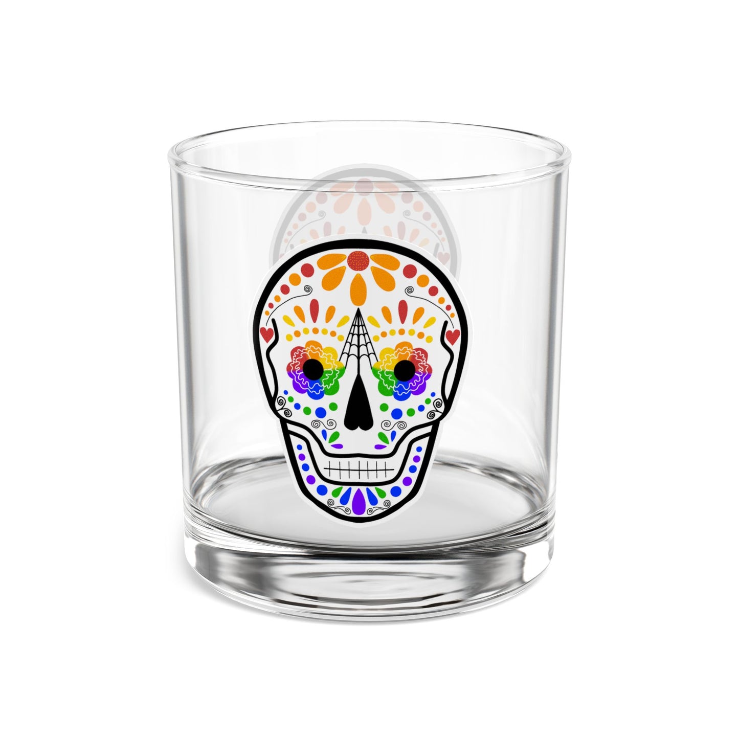 Queer Sugar Skull Rocks Glass, 10oz