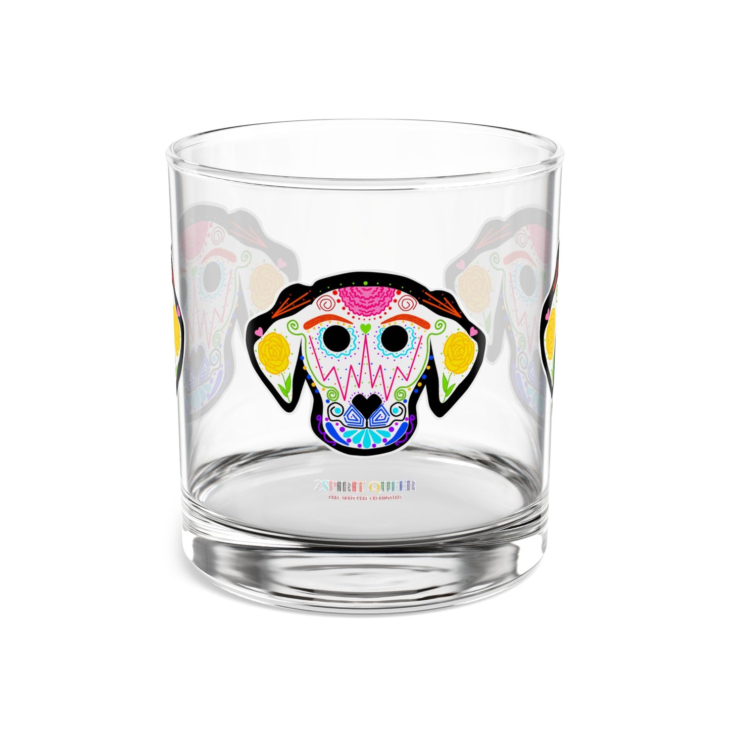 Dia de los Muertos Dog Glass