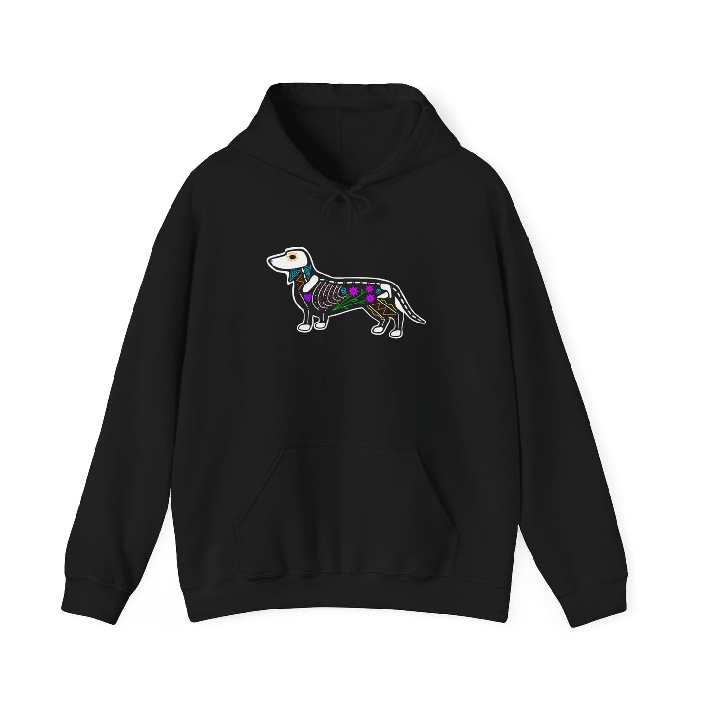 Dia de los Muertos Dachshaund Hooded Sweatshirt