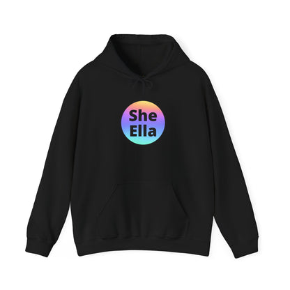 She / Ella  Rainbow Hooded Sweatshirt