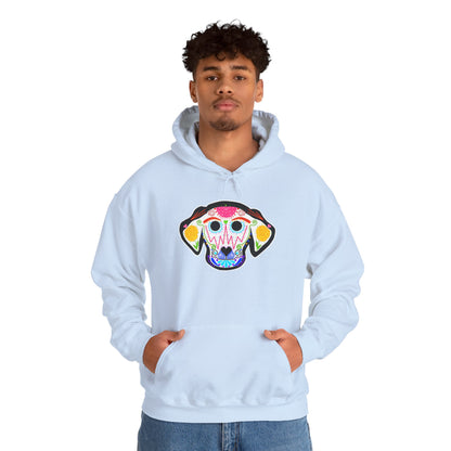 Dia de los Muertos Dog Head Hooded Sweatshirt