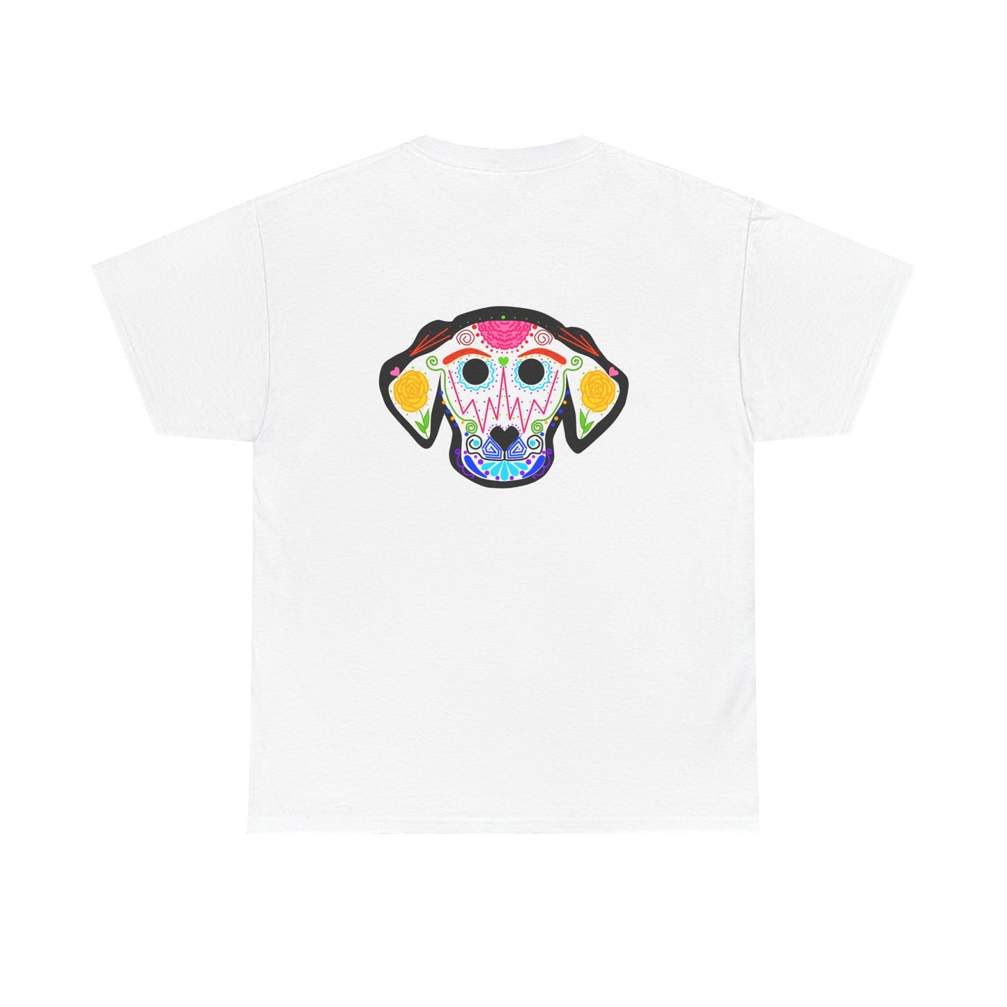 Dia de los Muertos Dog Head Unisex Heavy Cotton Tee