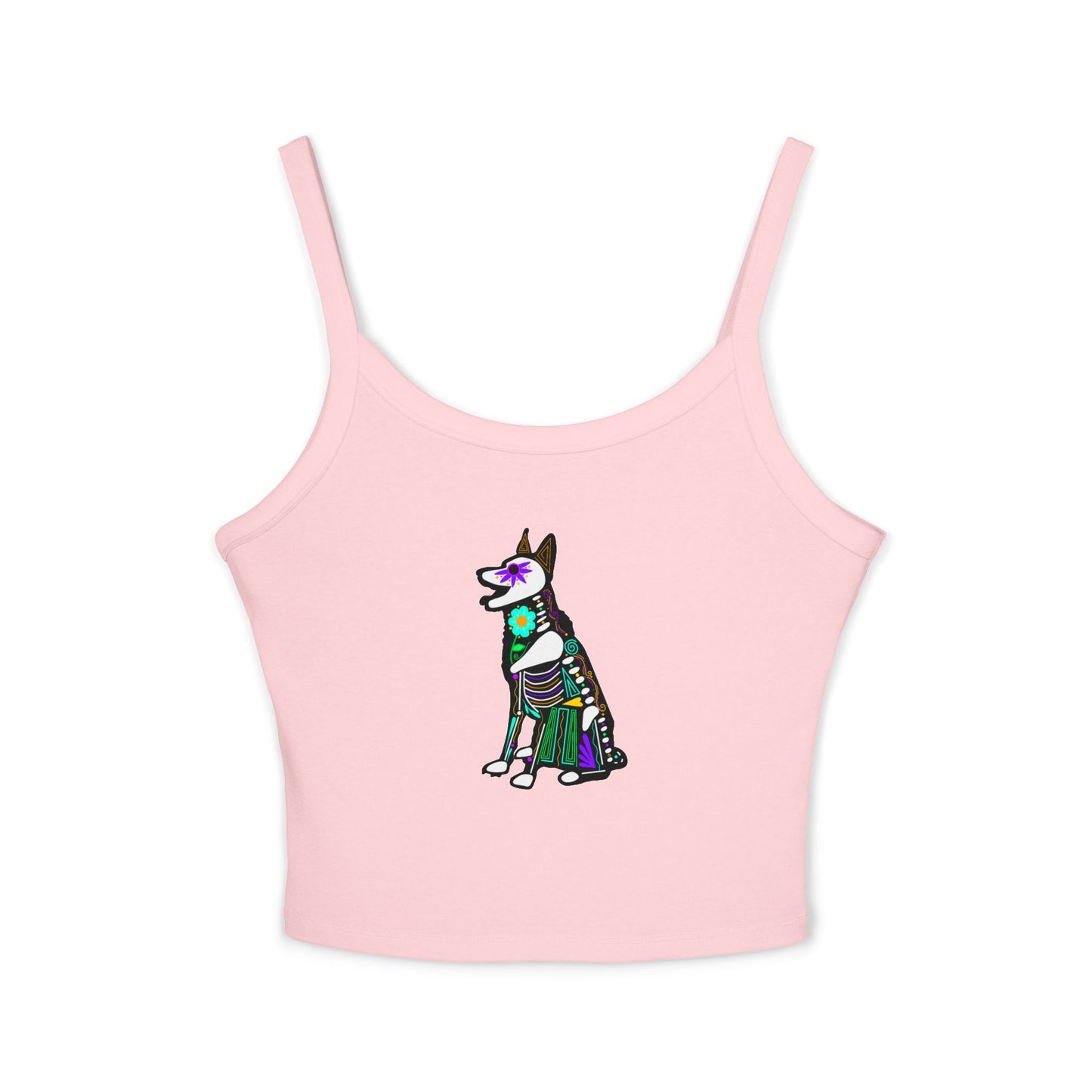 Dia de los Muertos German Shepard Spaghetti Strap Tank Top