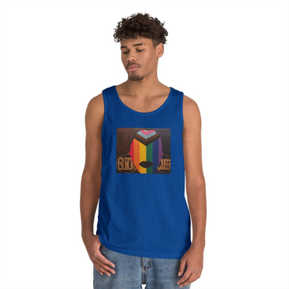 Black and Queer Heavy Cotton Tank Top