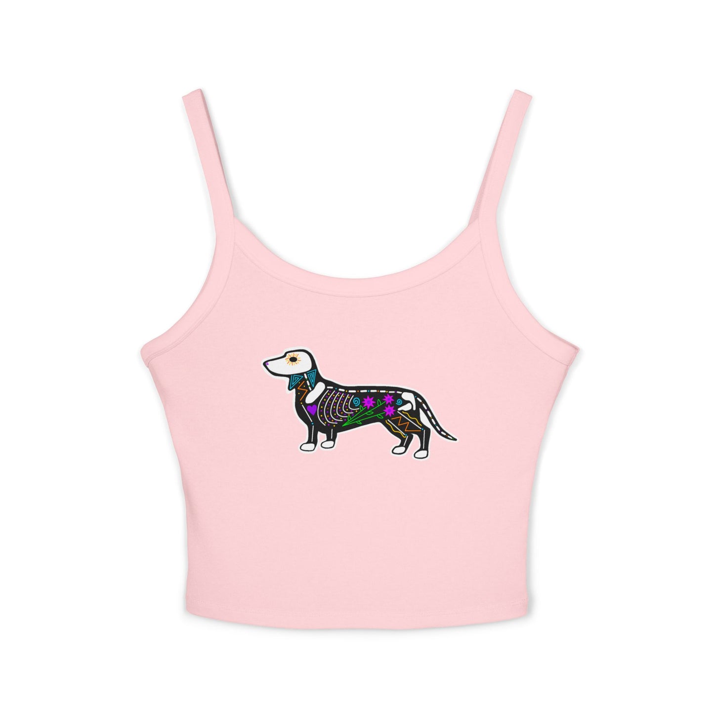 Dia de los Muertos Dachshaund Spaghetti Strap Tank Top