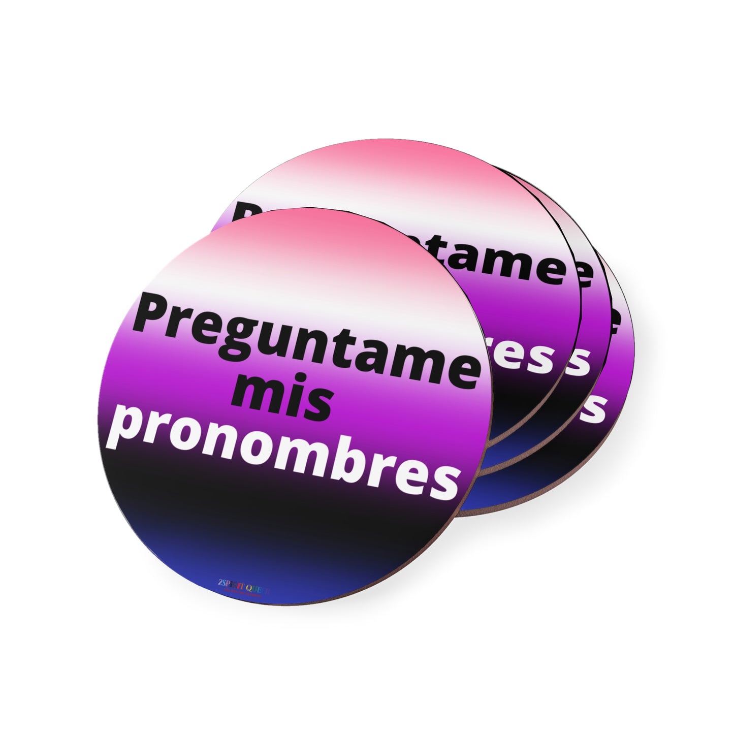 Preguntame mis Pronombre Genderfluid Coasters