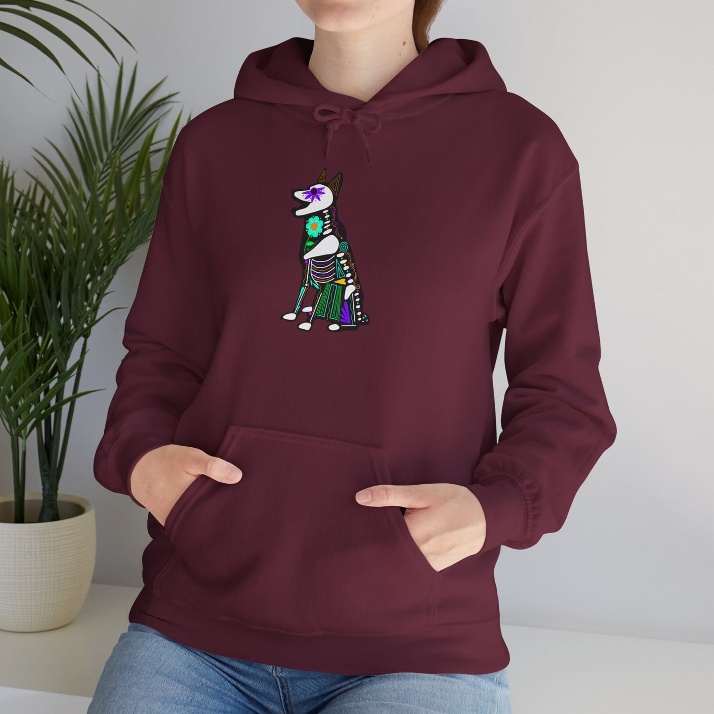 Dia de los Muertos German Shepard Hooded Sweatshirt