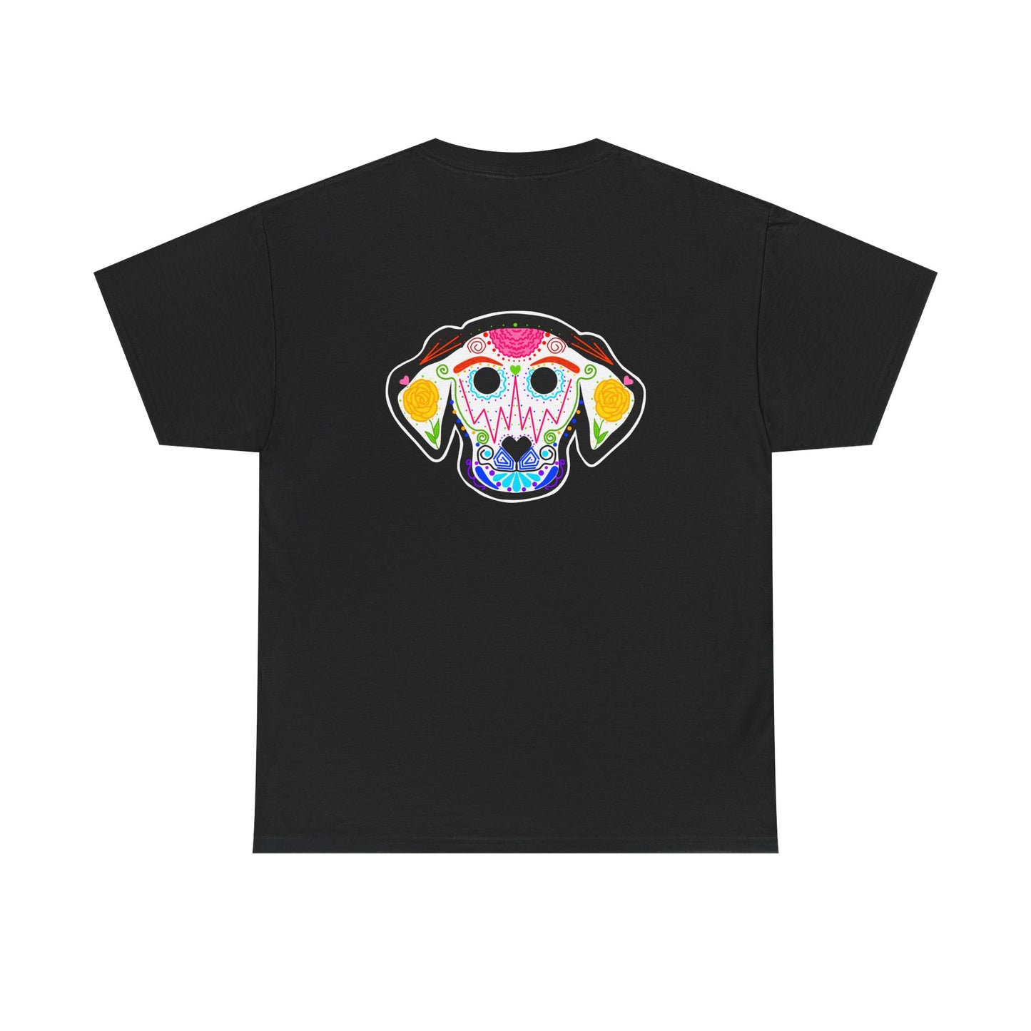 Dia de los Muertos Dog Head Unisex Heavy Cotton Tee