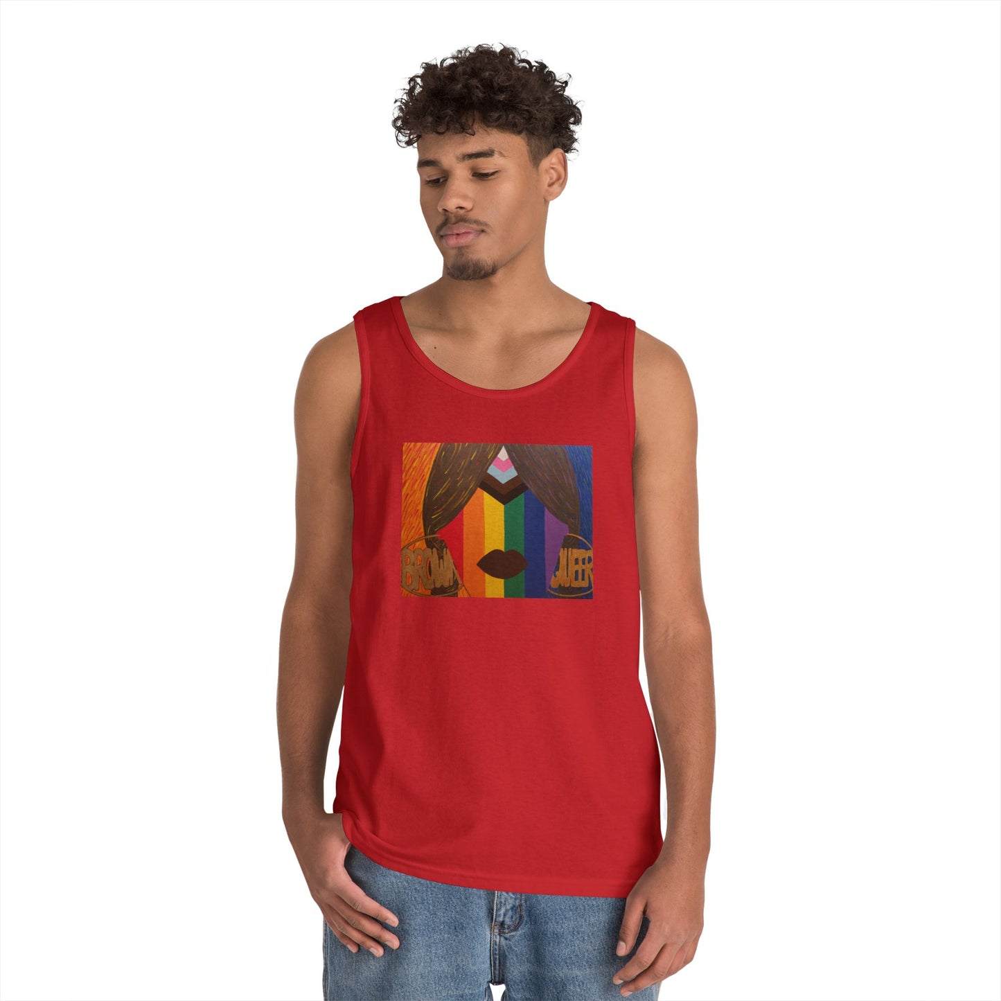 Brown and Queer Heavy Cotton Tank Top