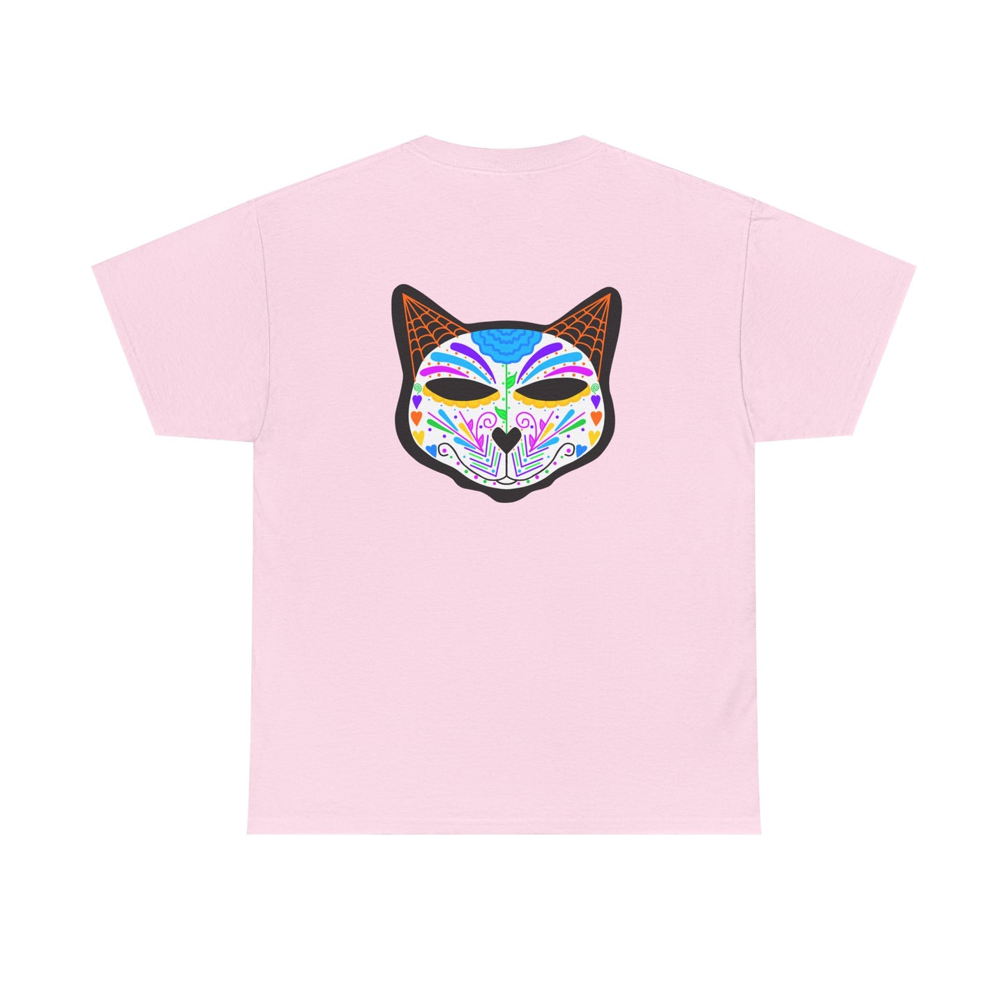 Dia de los Muertos Cat Head Heavy Cotton Tee